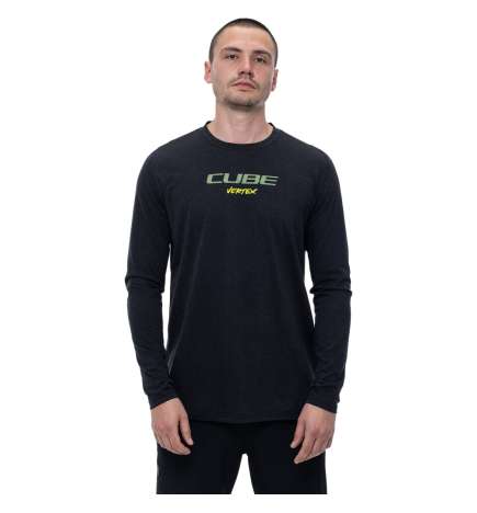 CUBE Maillot Manches Longues avec Col Rond - VERTEX FLOW - noir