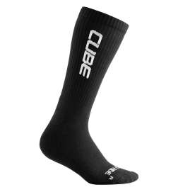 CUBE After Race High Cut Logo Socks - black n white