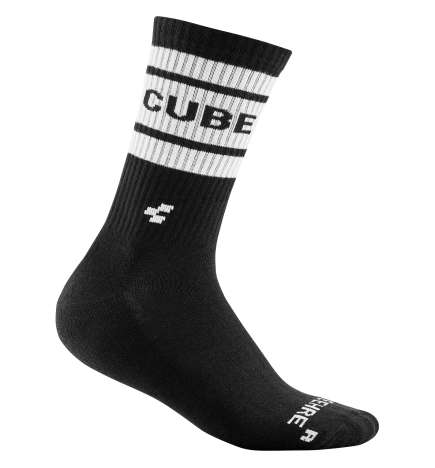 CUBE Chaussettes - After Race High Cut - black n white