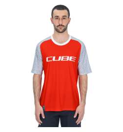 CUBE VERTEX Rundhalstrikot Kurzarm Herren - orange