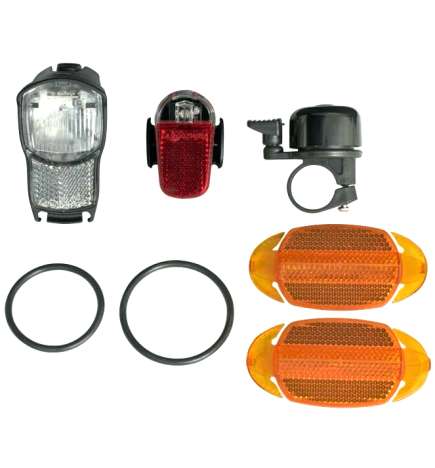 Spanninga Security Kit - Éclairage Avant et Arrière à Piles   Réflecteurs   Sonnette