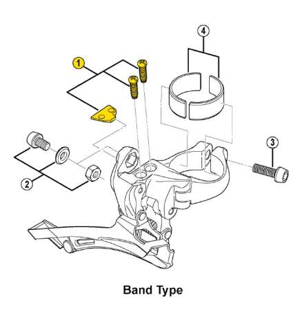Shimano Stroke Adjusting Screws with Plate for FD-5700 Front Derailleur - black