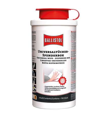 Ballistol Boîte Distributrice de 130 Lingettes Sèches