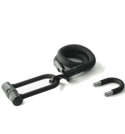 tex-lock Antifurto a Cavo - eyelet incl. U/X-Lock - 80 cm - onyx black