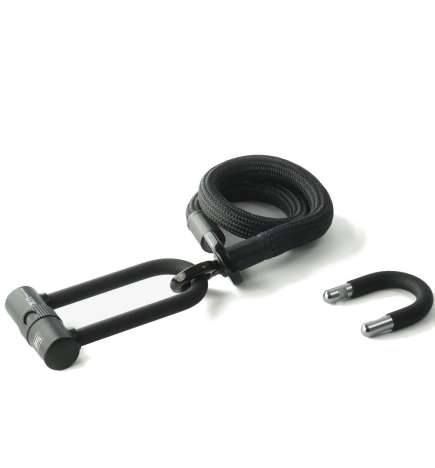 tex-lock eyelet Textile Lock inkl. U X-Lock - 80 cm - onyx black