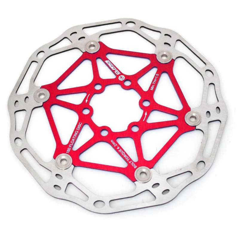 Clarks CFR-02 Floating Brake Disc - 6-Bolt - 160mm - red