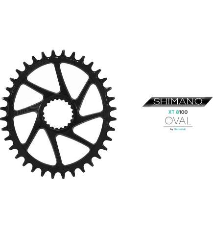 Garbaruk Melon MTB Chainring - Direct Mount   Oval   Narrow-Wide - for Shimano Deore XT M8100   SLX M7100 - black
