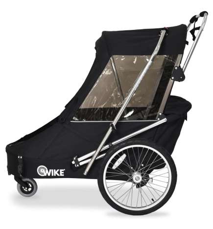 Wike Rimorchio Bici - Special Needs - Inclusi Passeggino e Set da Jogging - nero