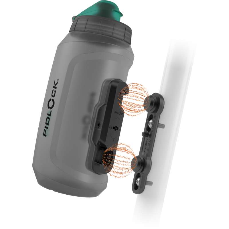 Fidlock Twist Set Bottle Antibacterial + Bike Base Mount - 750ml | transparent black