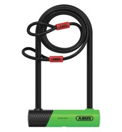 ABUS Ultra 410K 170HB230 Bügelschloss 230x106 mm   Halterung SH34   Schlaufenkabel 10 120 - grün