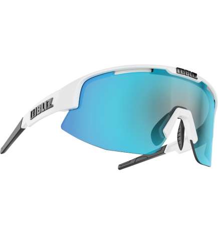 Bliz Matrix Glasses - Shiny White - Smoke Blue Multi