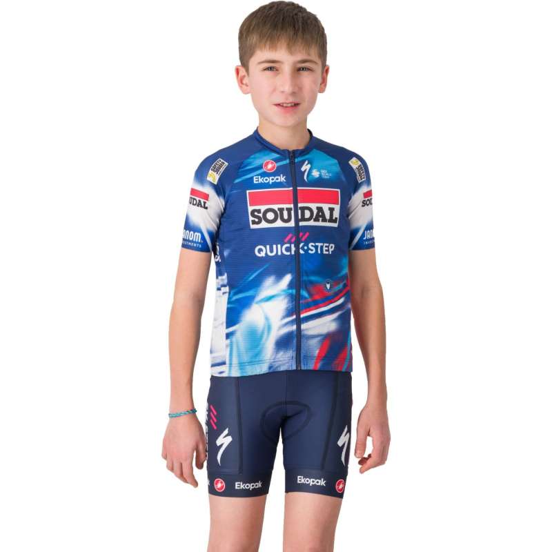 Castelli Aero Jersey Team Soudal Quick-Step Kids - blue/red 150