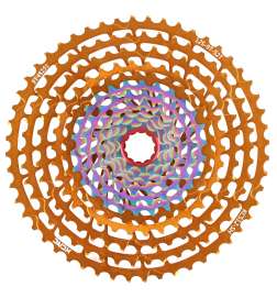 KCNC MTB Cassette 9-52T for SRAM 12-speed - orange-gold