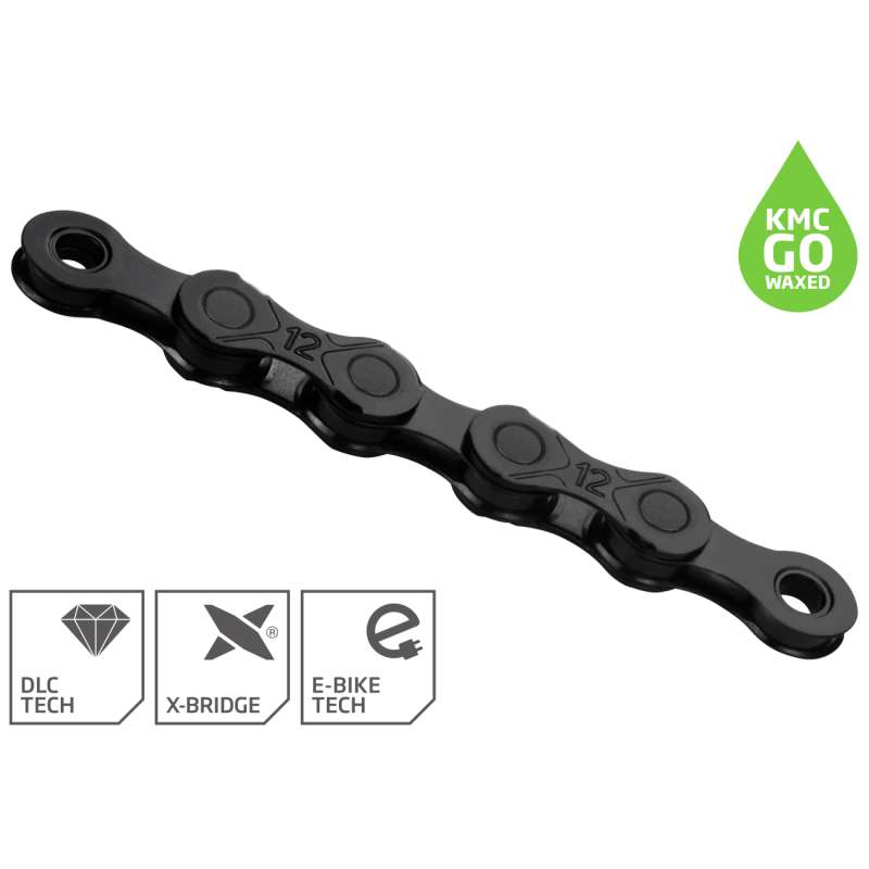 KMC DLC Chain - WAXED | 12-speed - black