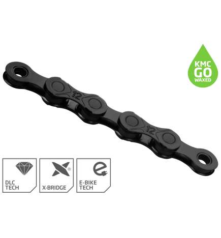 KMC DLC Kette - WAXED | 12-fach - schwarz