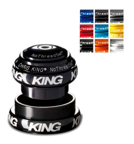 Chris King NoThreadSet Grip Lock Tapered Balhoofd - 1 1 8  - 1 1 4  - EC34 28.6 | EC44 33 - Bold Logo Print