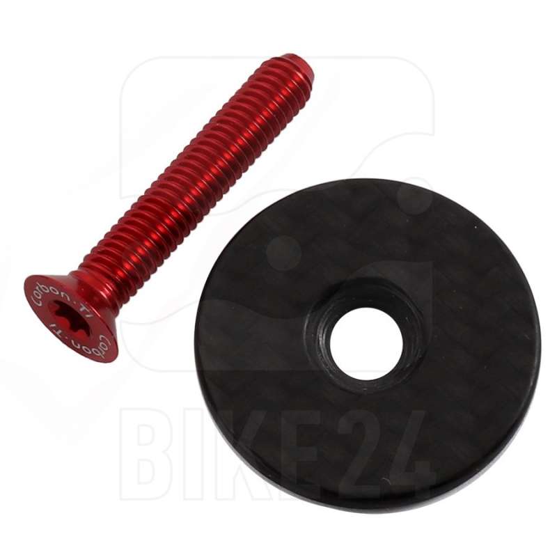 Carbon-Ti Capuchon Jeu de Direction - X-Cap - Carbon | Mat - rouge