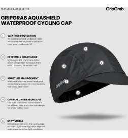 GripGrab AquaShield Waterproof Cycling Cap - Black