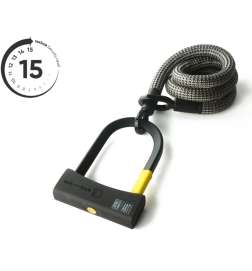 tex-lock eyelet incl. D-lock u-slot - 120cm - electric grey