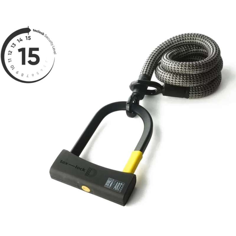 tex-lock eyelet incl. D-lock u-slot - 120cm - electric grey
