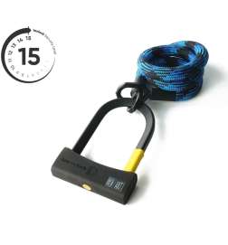 tex-lock eyelet sisältää D-lock-U-lukon - 120cm - morpho blue