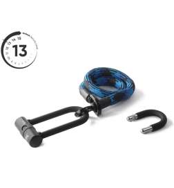 tex-lock eyelet wraz z zapięciem rowerowym U-lock - 100cm - morpho blue