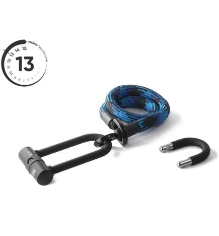 tex-lock eyelet inclusa catena con lucchetto a u U/X-lock - 100cm - morpho blue
