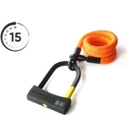 tex-lock eyelet sisältää D-lock-U-lukon - 120cm - acid orange