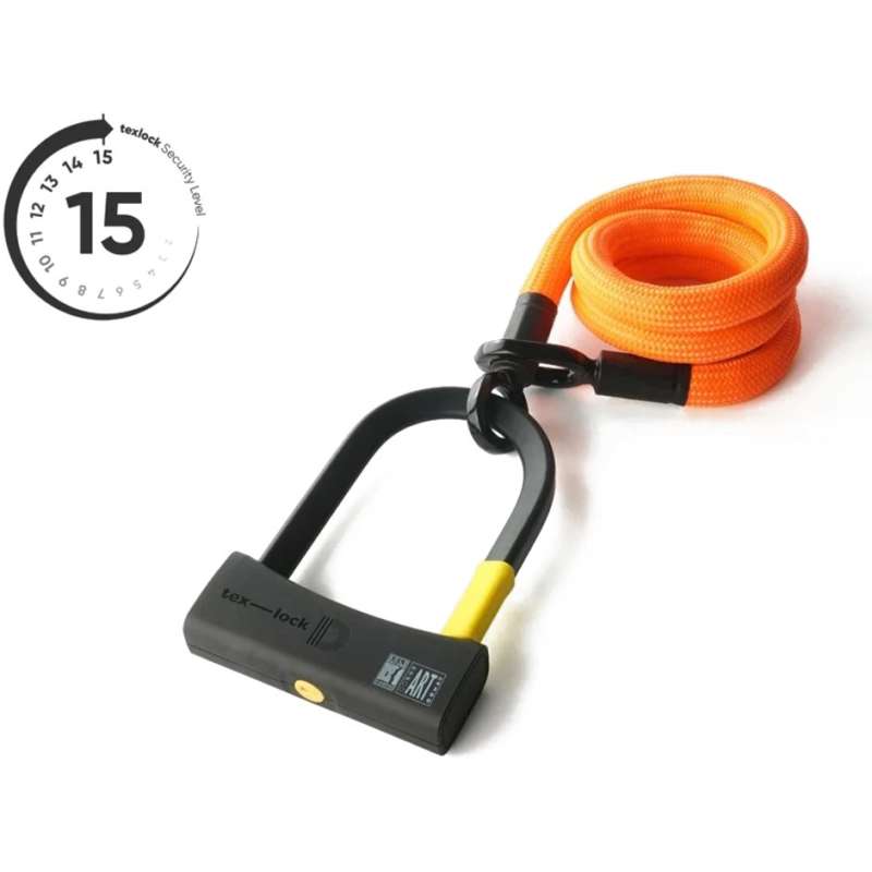 tex-lock eyelet avec antivol u D-lock - 120cm - acid orange