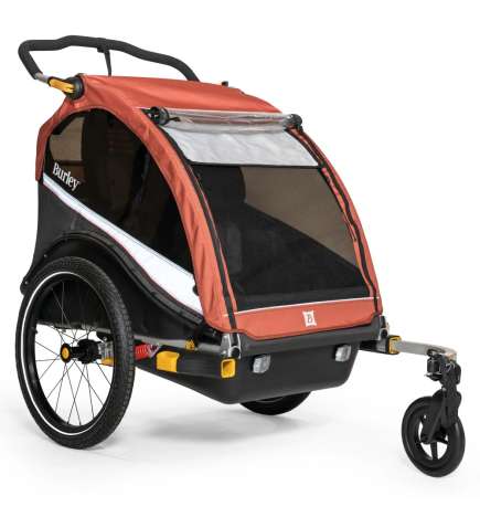 Burley Cub X Fietskar voor 1-2 Kinderen - sandstone red charcoal