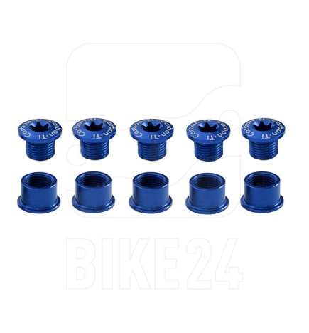 Carbon-Ti X-Fix Road Chainring Fixing Bolt Set - blue
