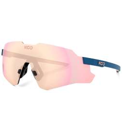 KOO Nebula Zonnebril - Midnight Blue Matt - Photochromic Rose Gold Mirror