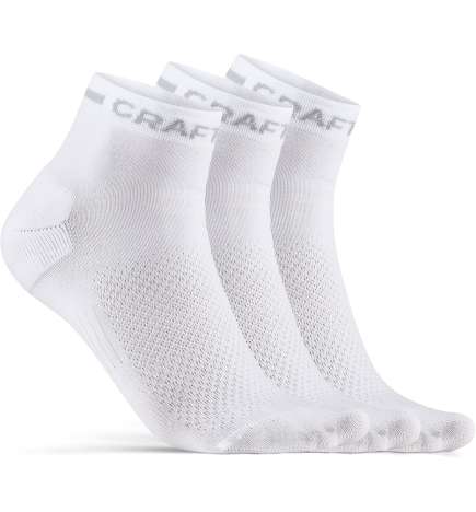 CRAFT Calcetines Pack de 3 - Core Dry Mid - blanco