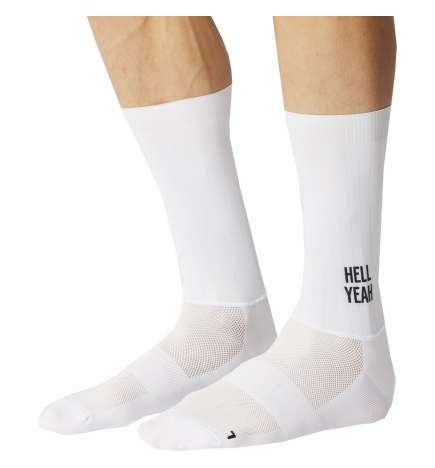 FINGERSCROSSED Aero Iconic Cycling Socks - Hell Yeah - White