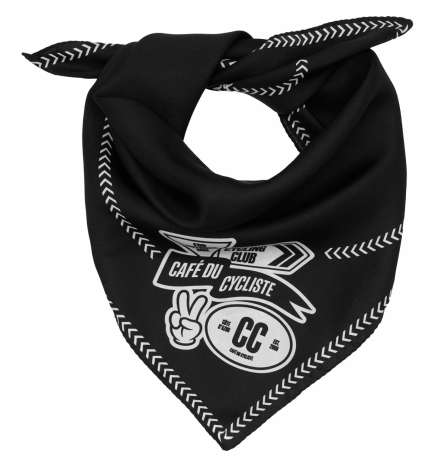 Café du Cycliste Foulard - Carre De Soie - white on black