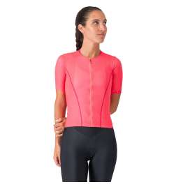 Castelli Anima Flow Maillot manches courtes Femme - brilliant pink hibiscus 288
