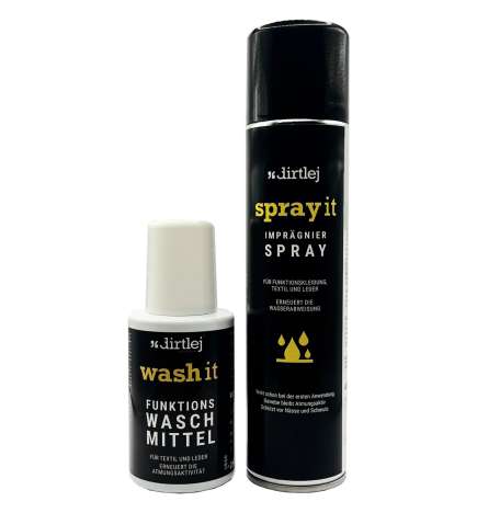Dirtlej Care Package | Wash It Waschmittel   Spray It Imprägnierung