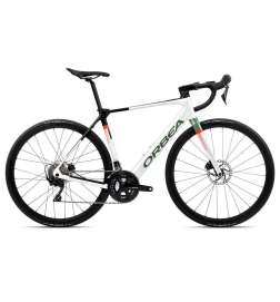 Orbea Bicicleta Carretera Eléctrica Carbono - Orbea GAIN M30 105 - 2023 - White Chic - Green Artichoke (gloss)