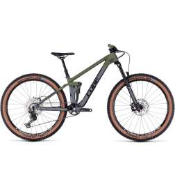 CUBE STEREO 140 HPC Rookie - 27.5  Carbon Youth Mountainbike - 2023 - grey   olive
