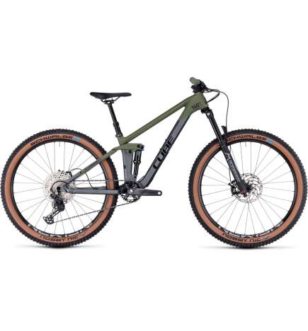 CUBE STEREO 140 HPC Rookie - 27.5  Carbon Youth Mountainbike - 2023 - grey   olive