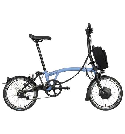Brompton Electric C Line Explore - 6-Speed - Mid Bar - Standard Seatpost - 16  Electric Folding Bike - 2023 - cloud blue