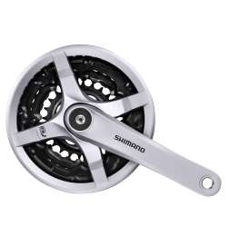 Shimano Tourney FC-TY501 Kurbelgarnitur 3x6 7 8 - mit Kettenschutzring - silber