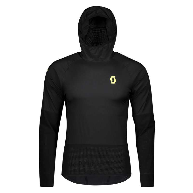 SCOTT Run Windbreaker Shirt Men - black/yellow