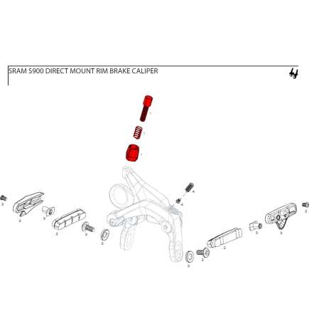SRAM Zugeinsteller Kit für S-900 Direct Mount Felgenbremsen - 11.5118.010.000