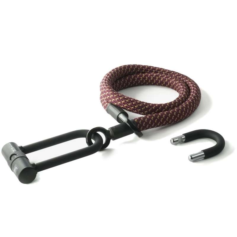 tex-lock Antifurto a Cavo - Eyelet incl. U/X-Lock - 120 cm - chateau red