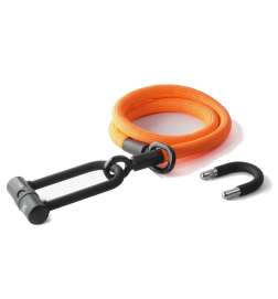 tex-lock Antifurto a Cavo - Eyelet incl. U/X-Lock - 120 cm - acid orange
