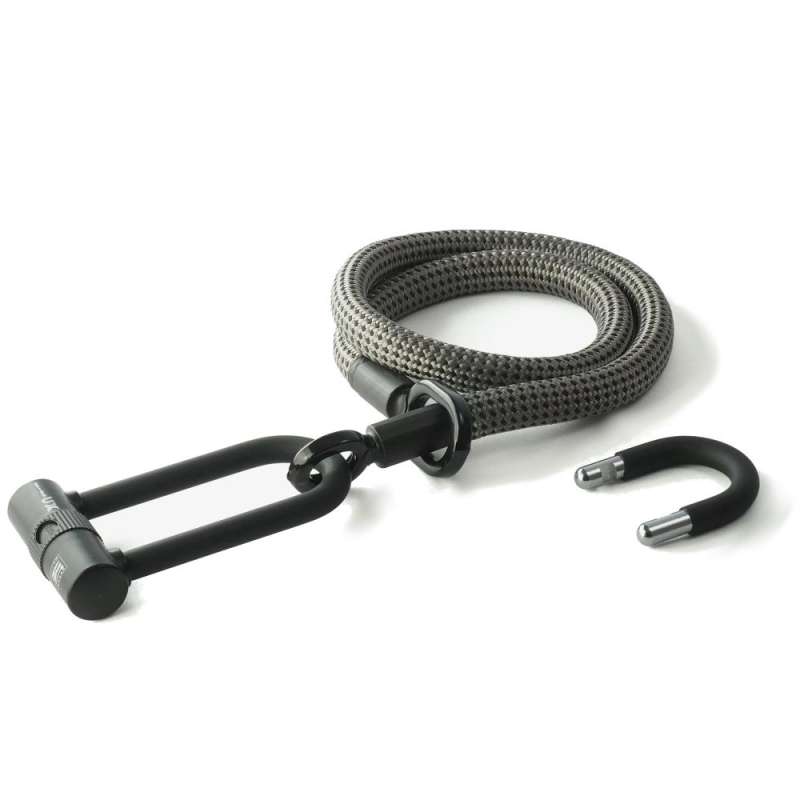 tex-lock Antifurto a Cavo - Eyelet incl. U/X-Lock - 120 cm - electric grey