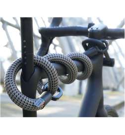 tex-lock Antifurto a Cavo - Eyelet incl. U/X-Lock - 120 cm - electric grey