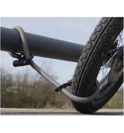 tex-lock Antifurto a Cavo - Eyelet incl. U/X-Lock - 120 cm - electric grey