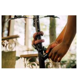 tex-lock Candado Cable - eyelet incl. U X-Lock - 80 cm - chateau red